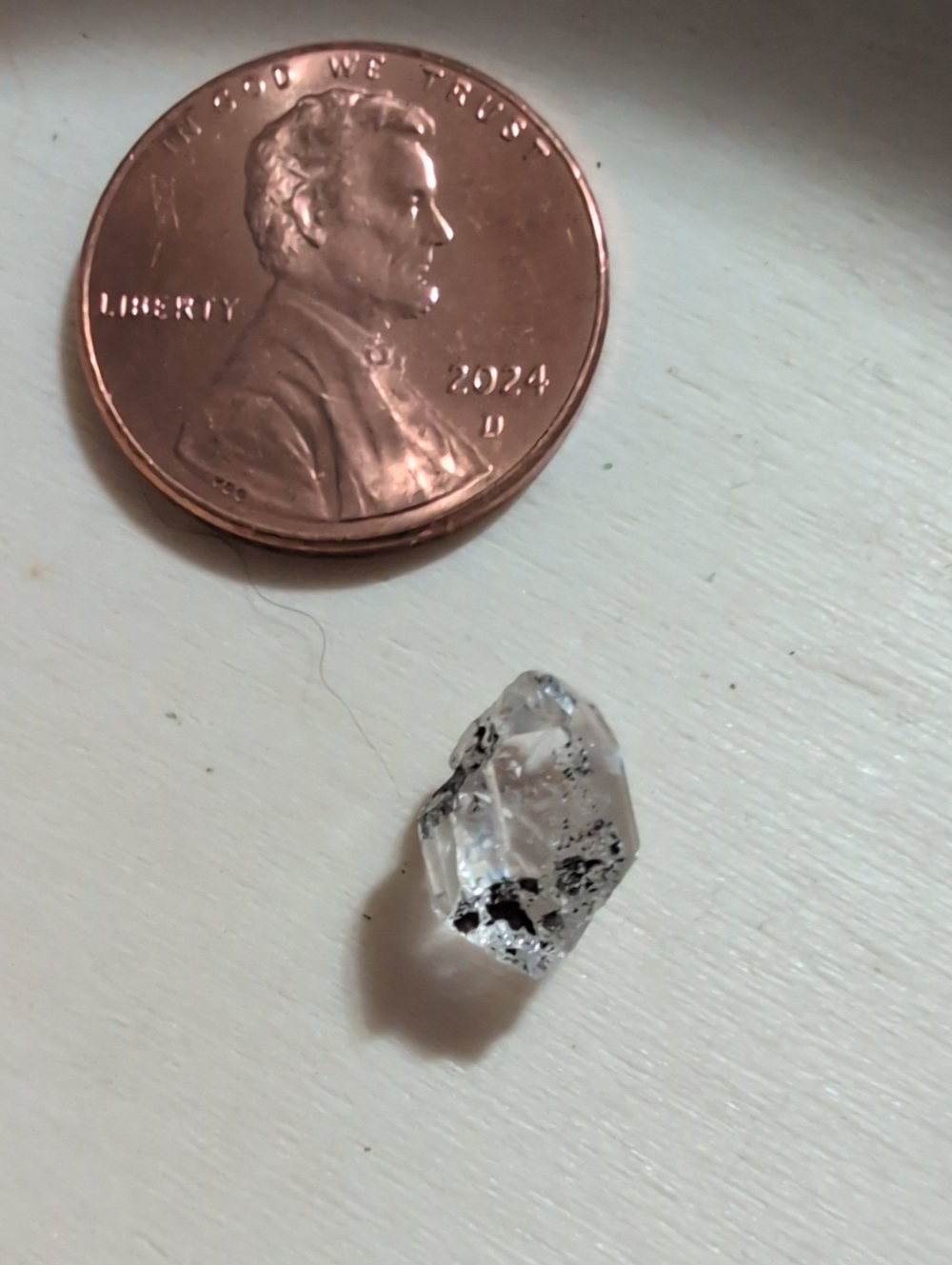 Herkimer NY Clear Crystal Double Point with Black Matrix Quartz Diamond